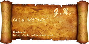 Gula Máté névjegykártya